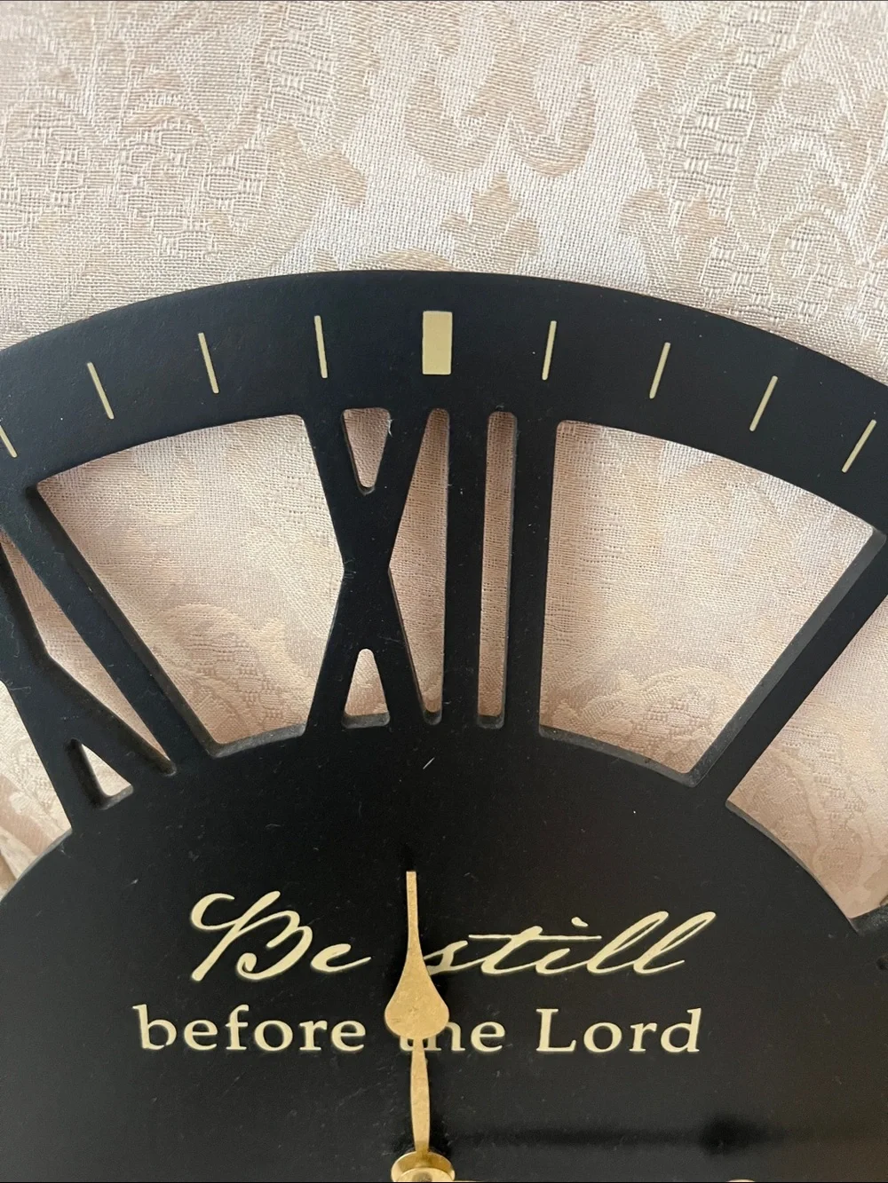 Be Still Wall Clock – Black and Gold Inspirational Wall Decor